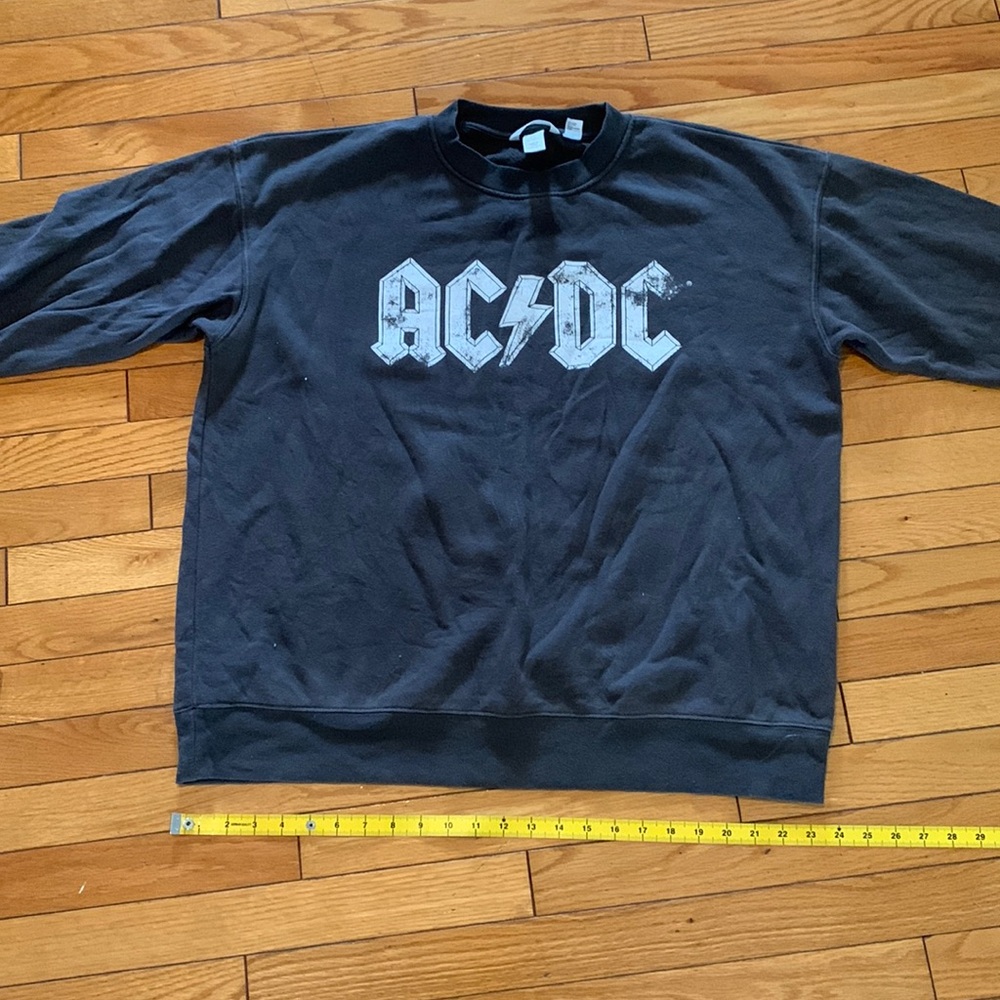 H&M AC/DC oversized crew neck sweatshirt